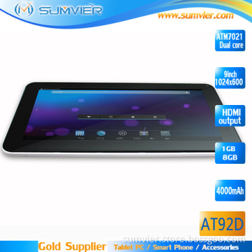 9inch Dual Core Android Tablet PC HD Touch Screen (AT92D)